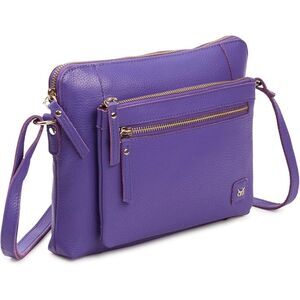Women Violet Imported Leather Polyester Soft Pebbled Crossbody Shoulder Bag